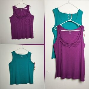 Ruby Rd./Lane Bryant Sleeveless Top Blouse Women's Size 2X/22-24 Bundle Of 2
